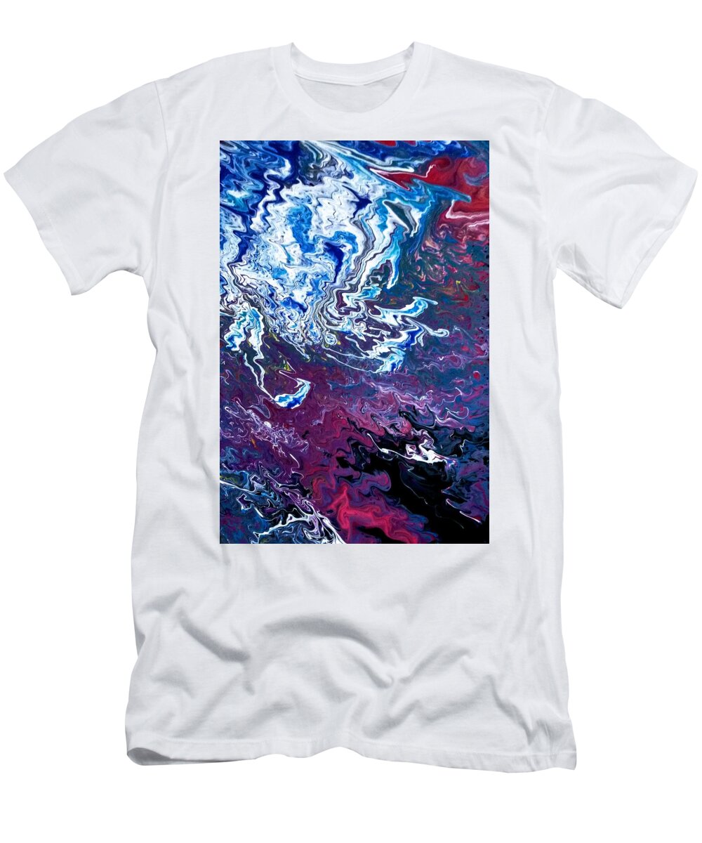 Purple T-Shirt featuring the painting Frozen Sky by Anna Adams