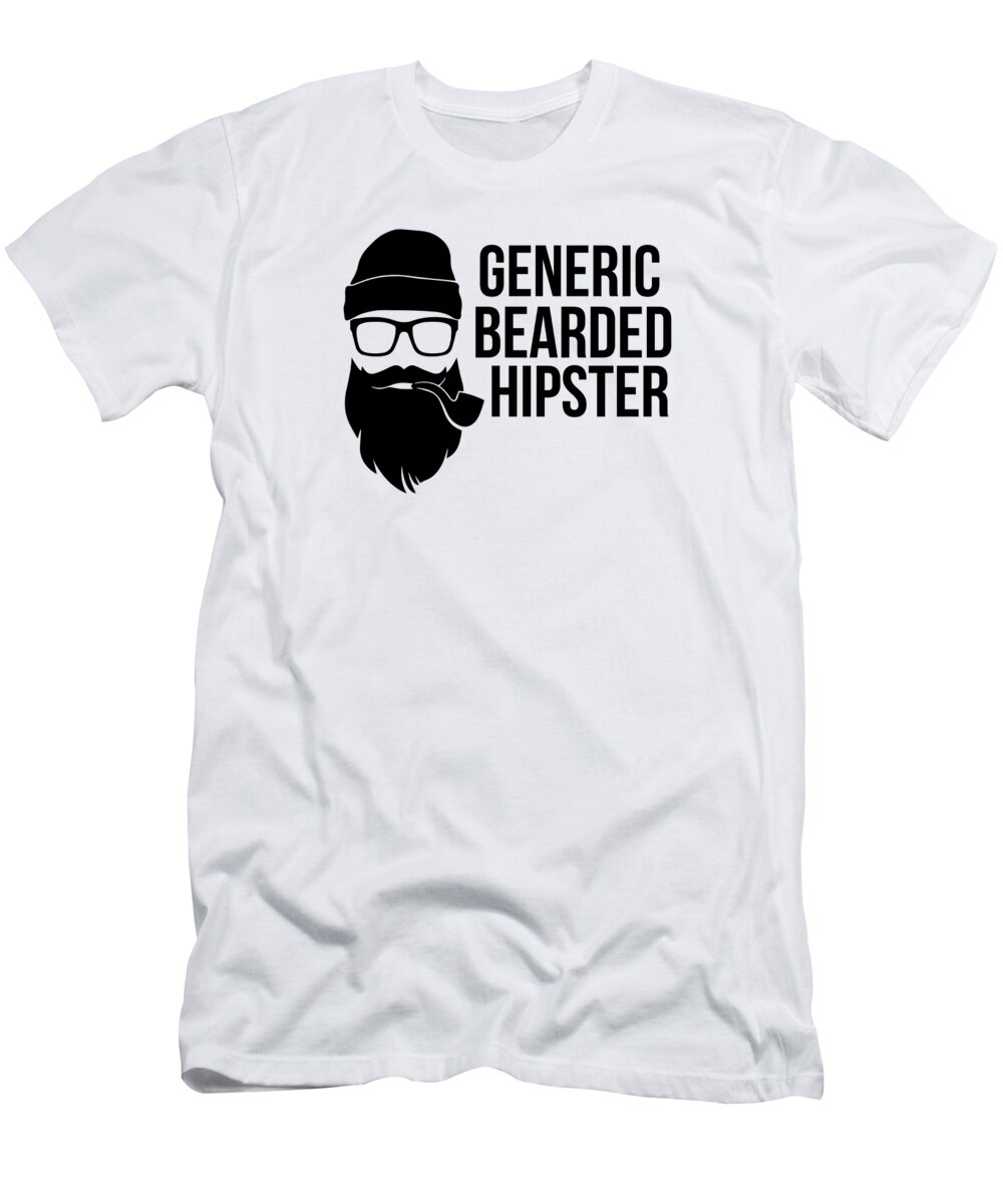 Humor T-Shirt featuring the digital art Funny Beard Generic Bearded Hipster by Jacob Zelazny