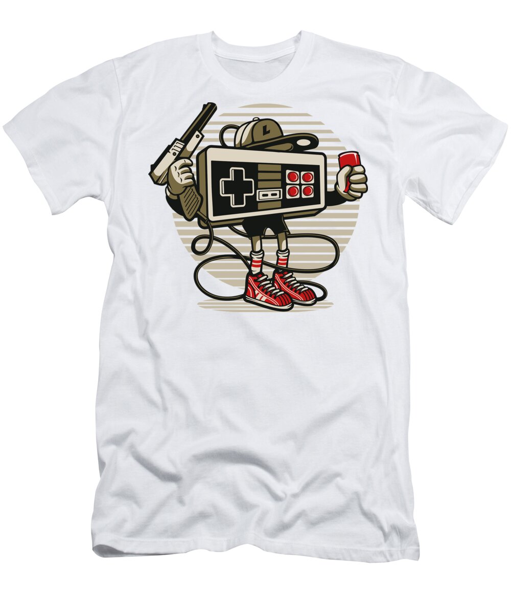 Game T-Shirt featuring the digital art Game console by Long Shot