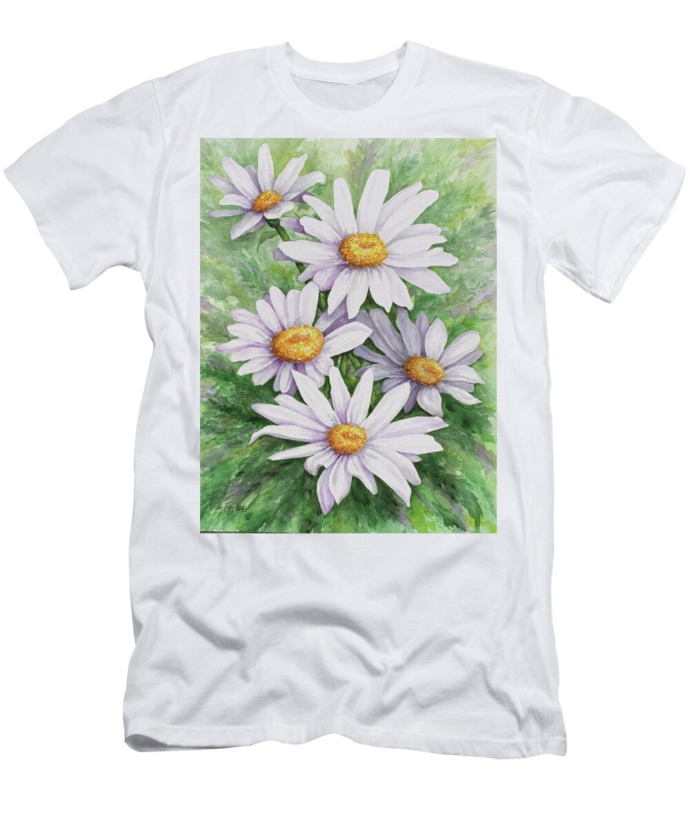 Daisy T-Shirt featuring the painting Garden Daisies by Lori Taylor