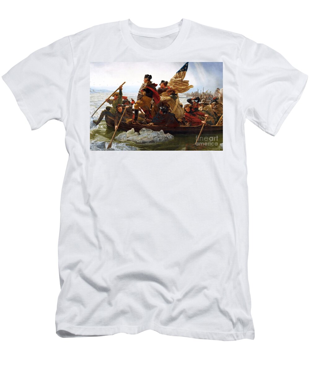 George T-Shirt featuring the photograph George Washington Crossing The Delaware by Action