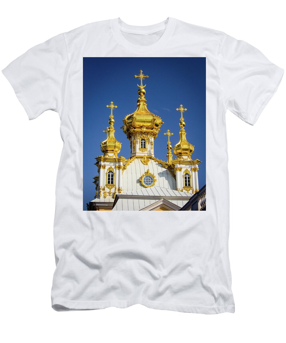 Peterhof T-Shirt featuring the photograph Gilded Domes by Craig A Walker
