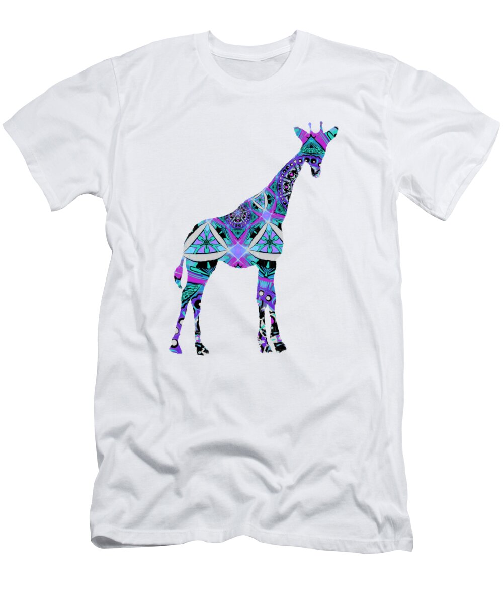 Giraffe T-Shirt featuring the digital art Giraffe Silhouette 3 by Eileen Backman