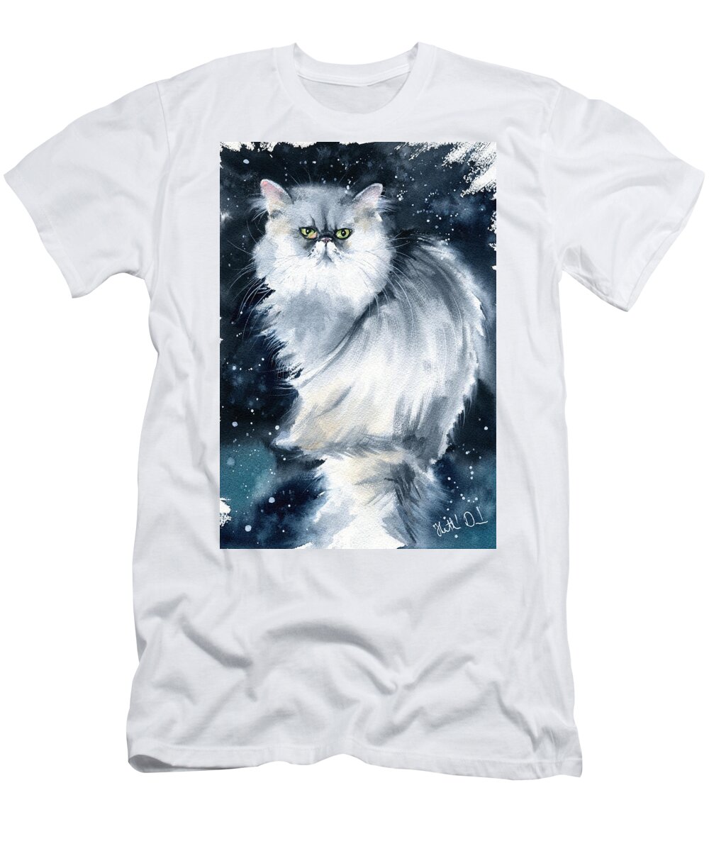 Cat T-Shirt featuring the painting Gizmo by Dora Hathazi Mendes