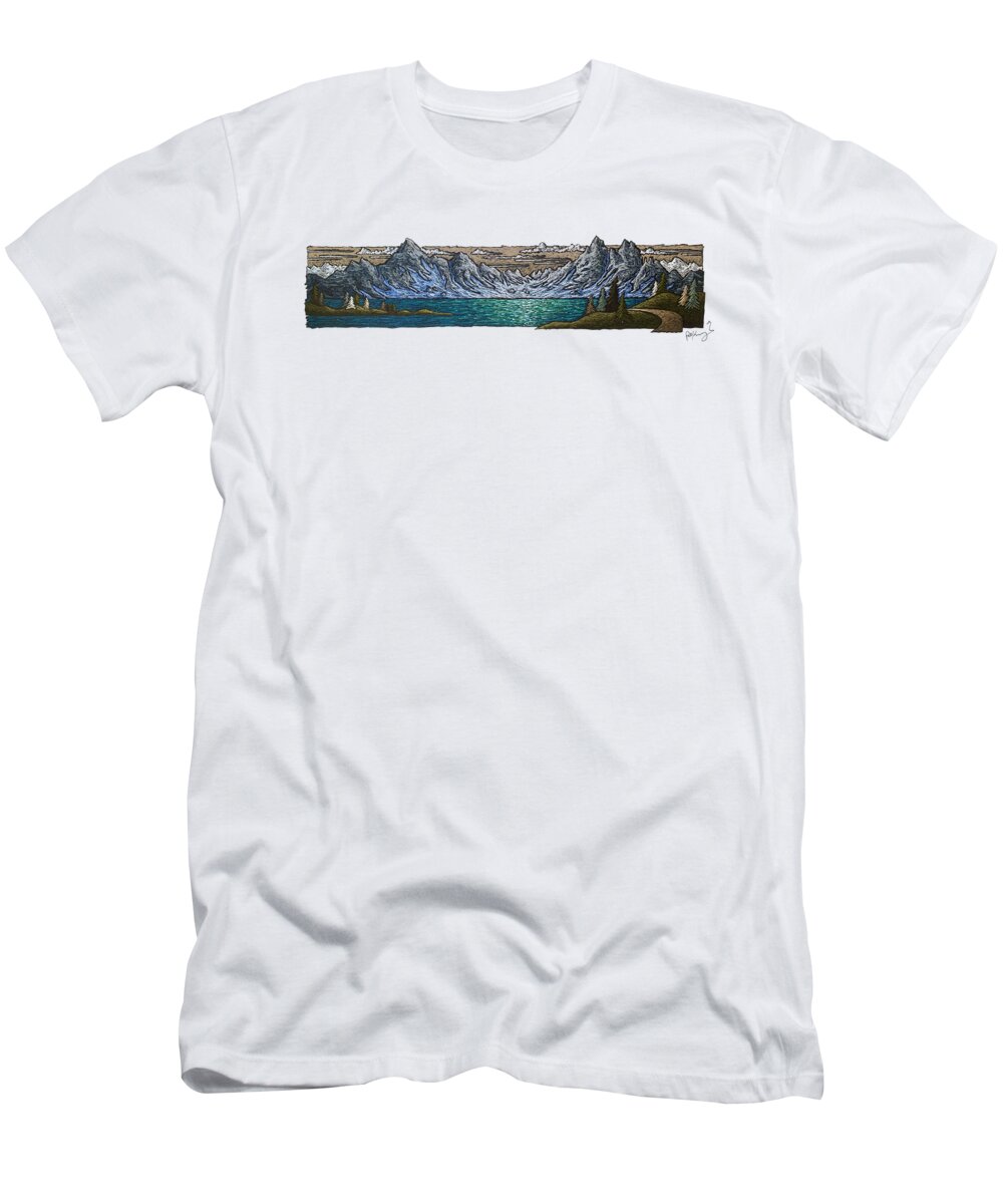 Landscape T-Shirt featuring the pastel Glacial Sanctuary by Patrick Kochanasz