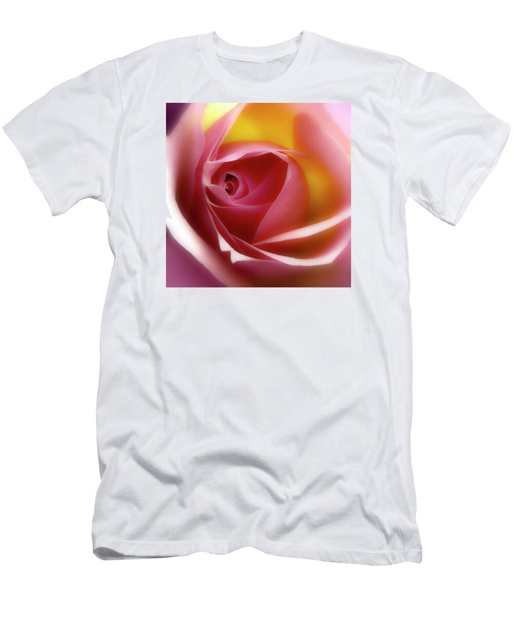 Rose T-Shirt featuring the photograph Glowing Rose HDR by Johanna Hurmerinta