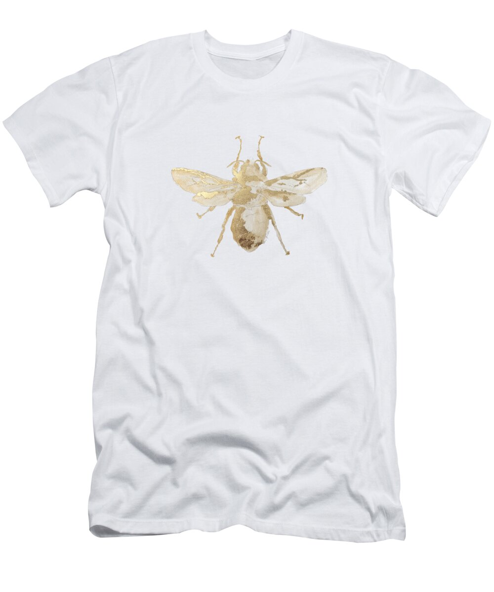 Bee T-Shirt featuring the painting Gold Bee by Liana Yarckin