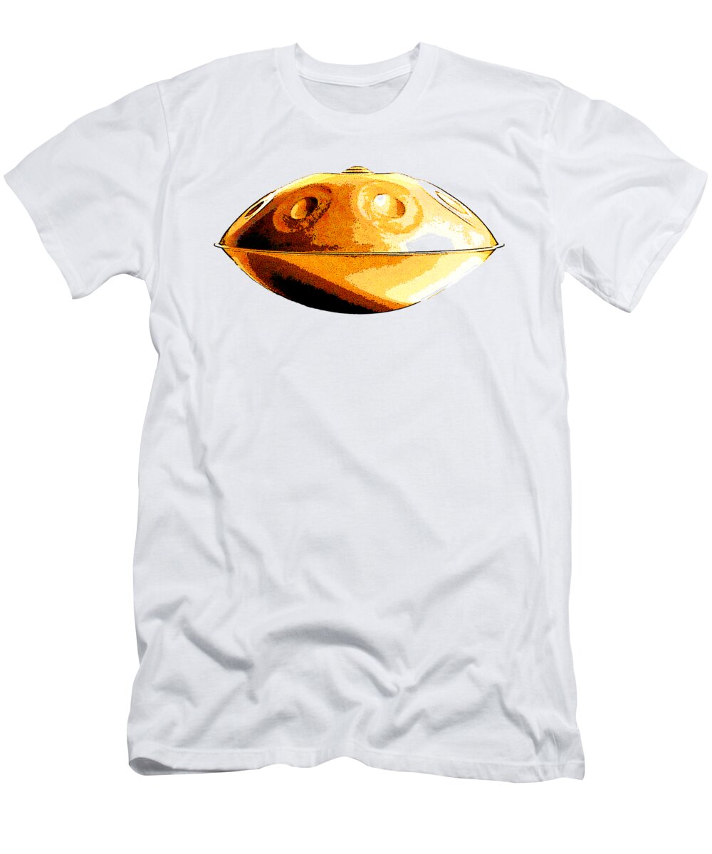 Handpan T-Shirt featuring the digital art Gold handpan by Alexa Szlavics