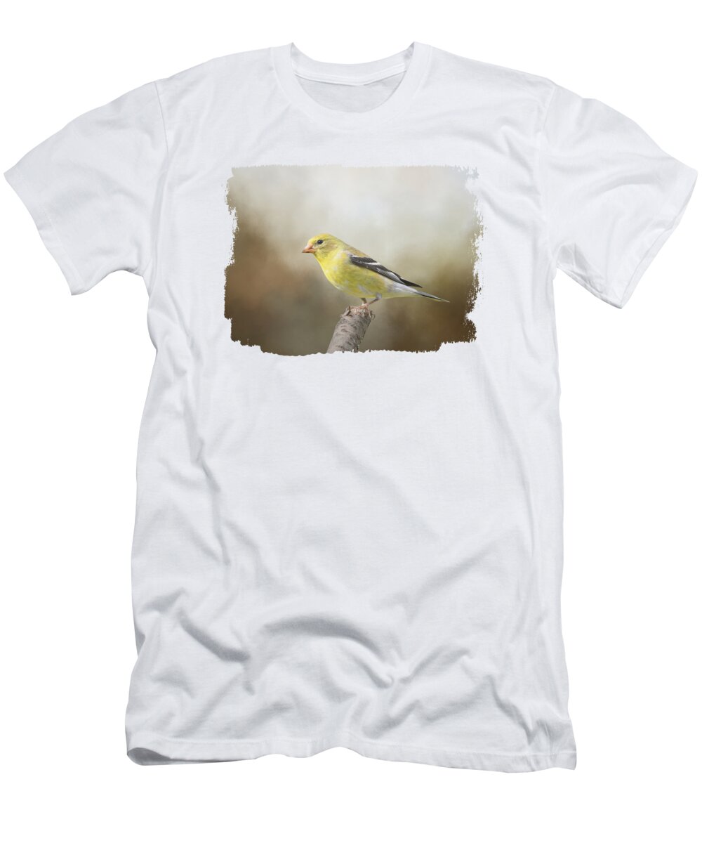 Goldfinch T-Shirt featuring the mixed media Goldfinch by Elisabeth Lucas