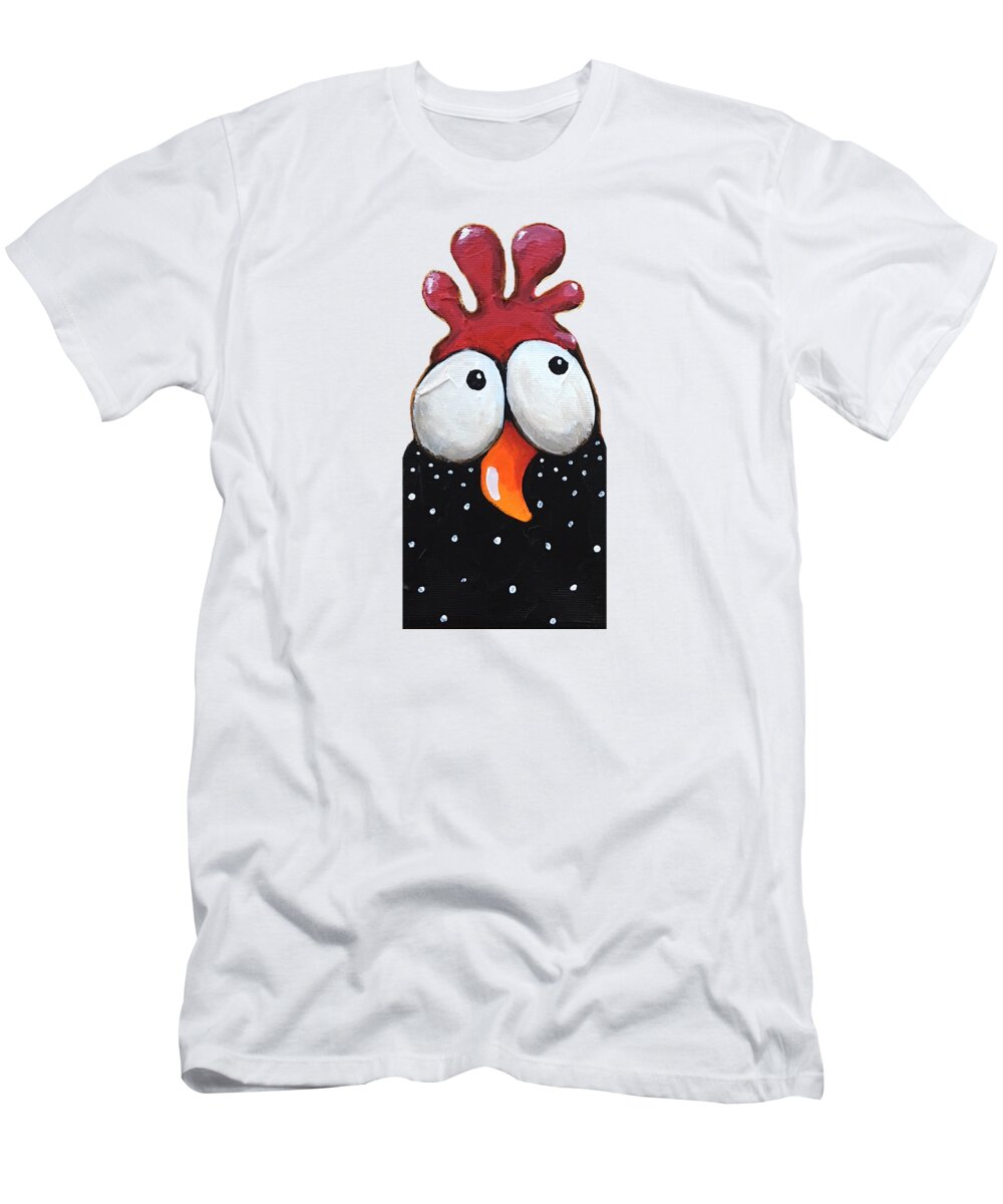 Chicken T-Shirt featuring the painting Goldie by Lucia Stewart