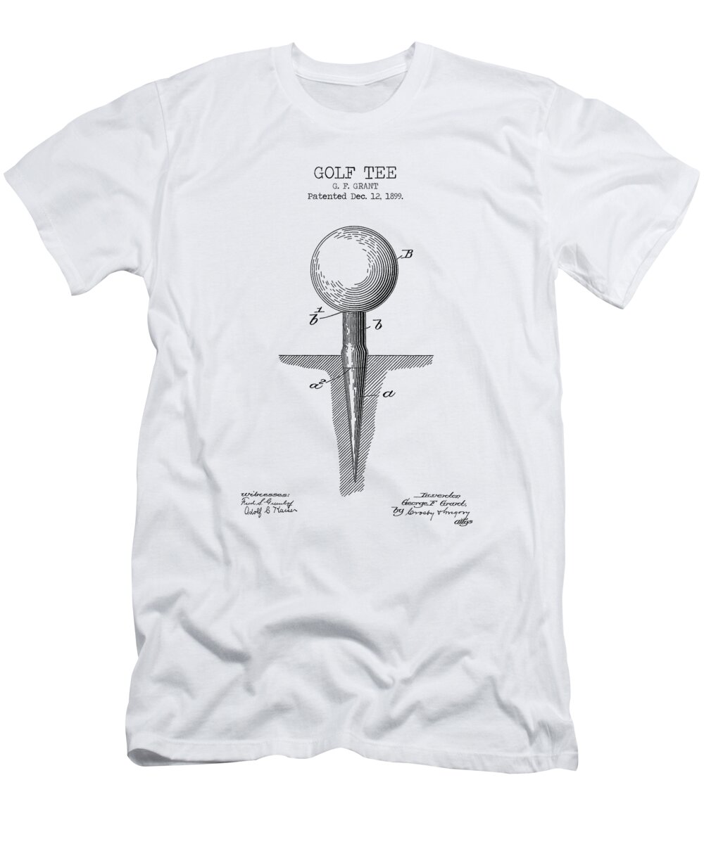 Golf Tee Patent T-Shirt featuring the digital art GOLF TEE patent by Dennson Creative