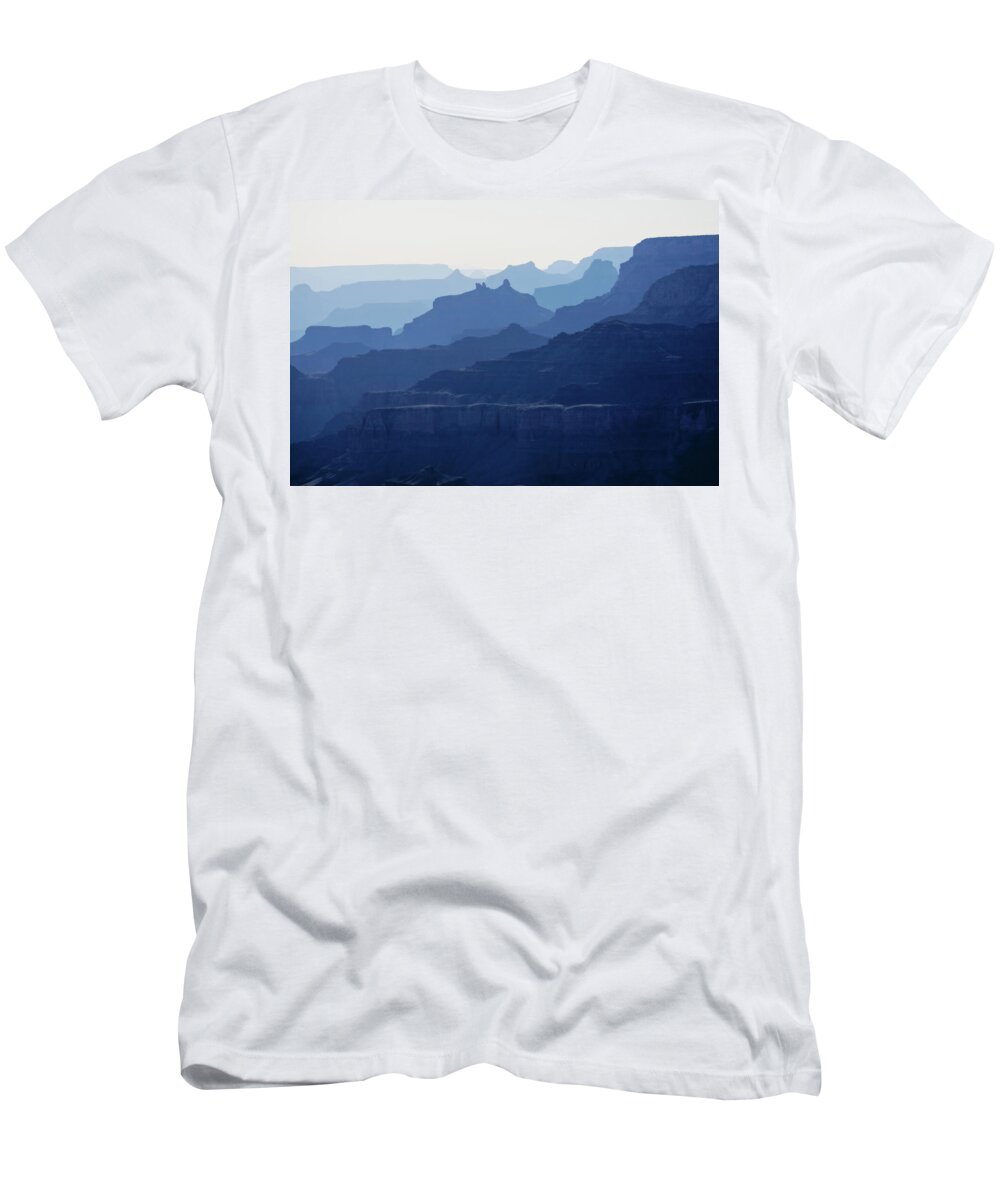 Grand Canyon T-Shirt featuring the photograph Grand Canyon blue silhouettes by Tatiana Travelways