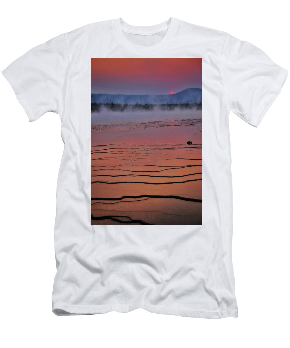 Mountain T-Shirt featuring the photograph Grand Prismatic Sunset Dream by Go and Flow Photos