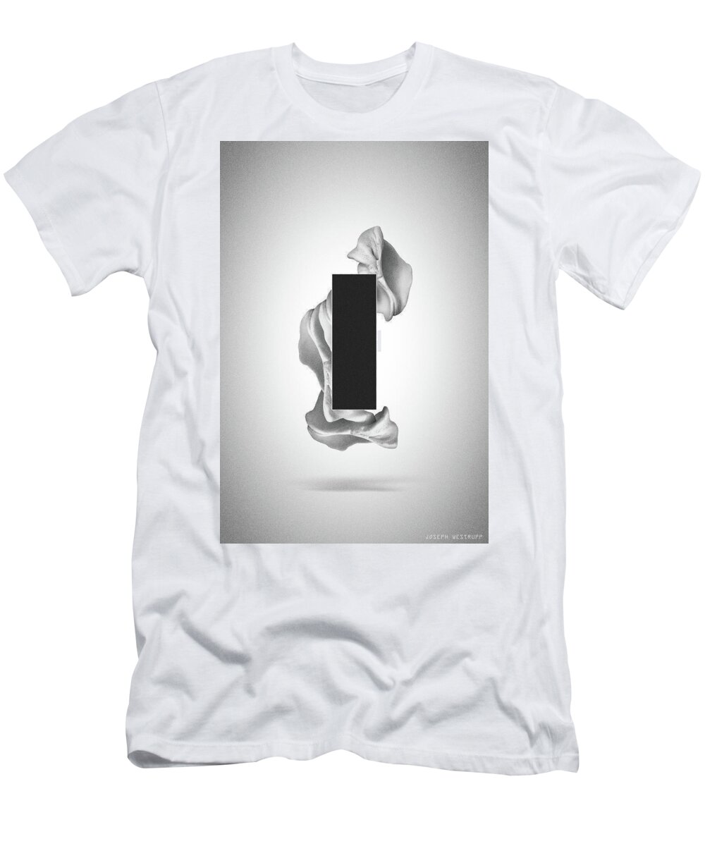 Abstract T-Shirt featuring the photograph Gray Organon - Surreal Abstract Rectangle on Seashell by Joseph Westrupp