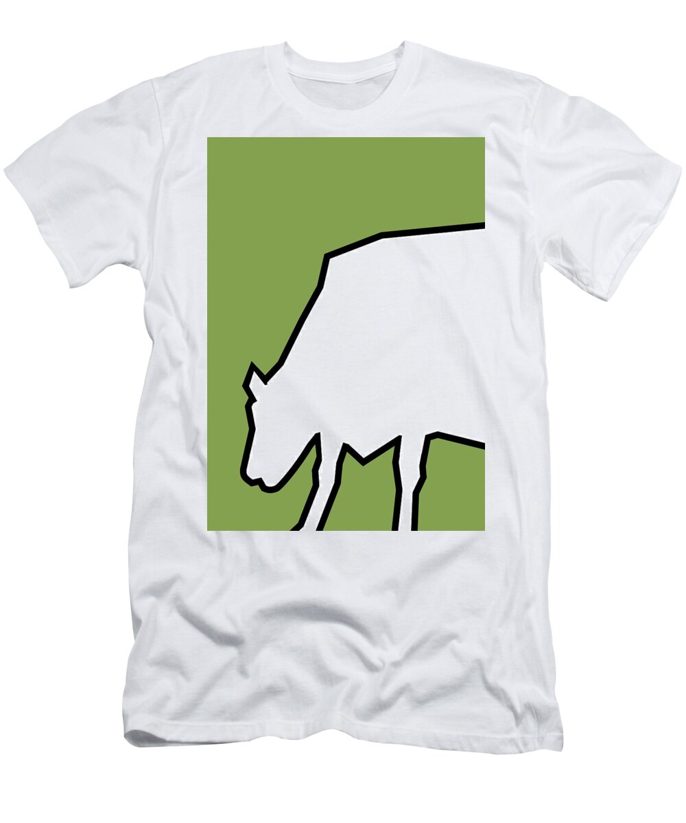 Cow T-Shirt featuring the digital art Grazing cow. by Fatline Graphic Art