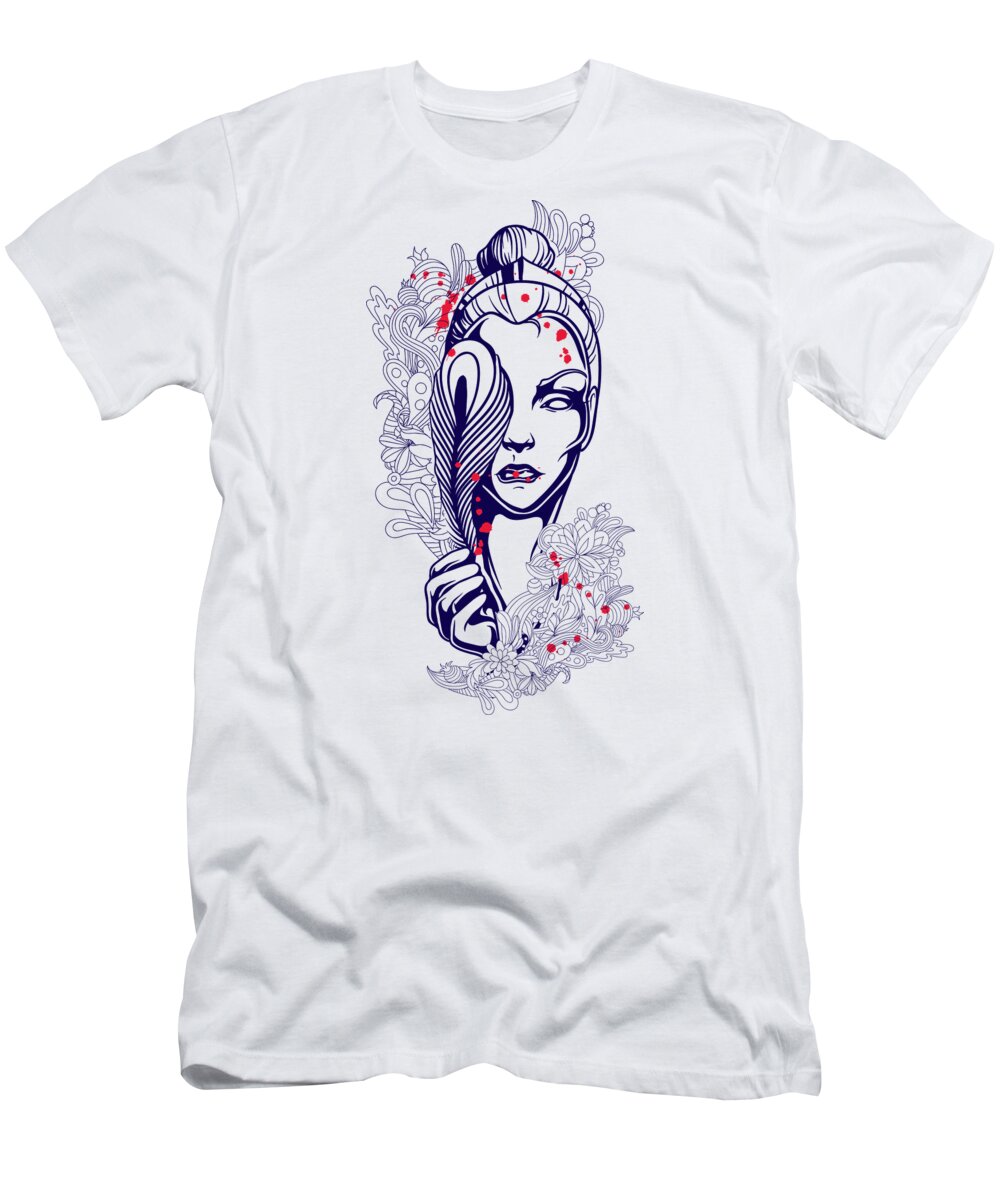 Mandala T-Shirt featuring the digital art Greek Goddess Hera Queen of the Gods by Jacob Zelazny