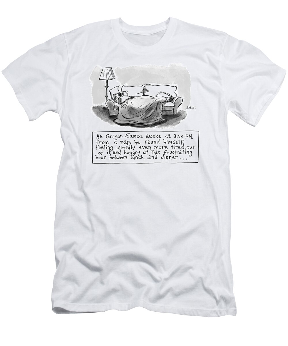 Captionless T-Shirt featuring the drawing Gregor Samsa by Jason Adam Katzenstein