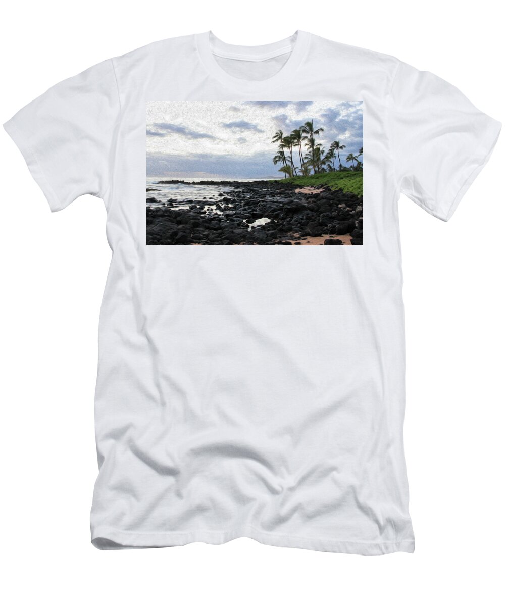 Hawaii T-Shirt featuring the photograph Grey Sunset Painting by Robert Carter