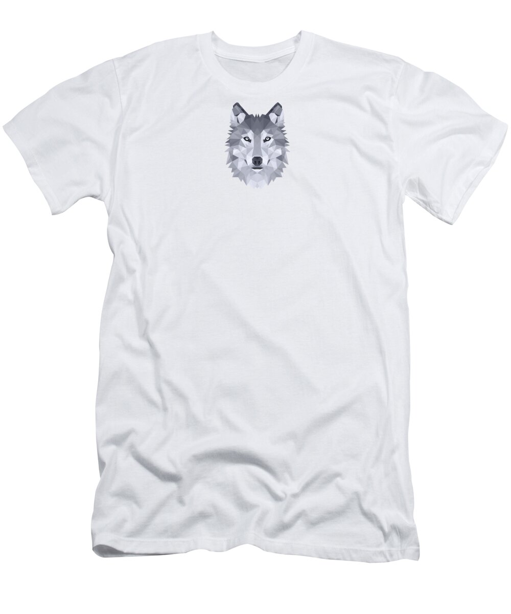 Wolf T-Shirt featuring the digital art Grey Wolf by Naomi P Walker