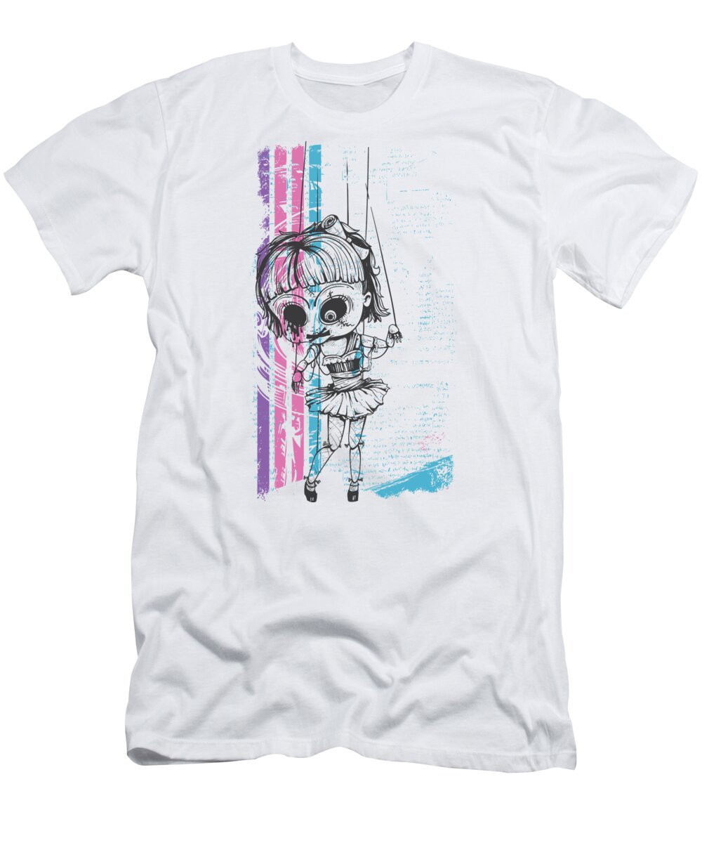 Halloween T-Shirt featuring the digital art Grunge Doll by Jacob Zelazny