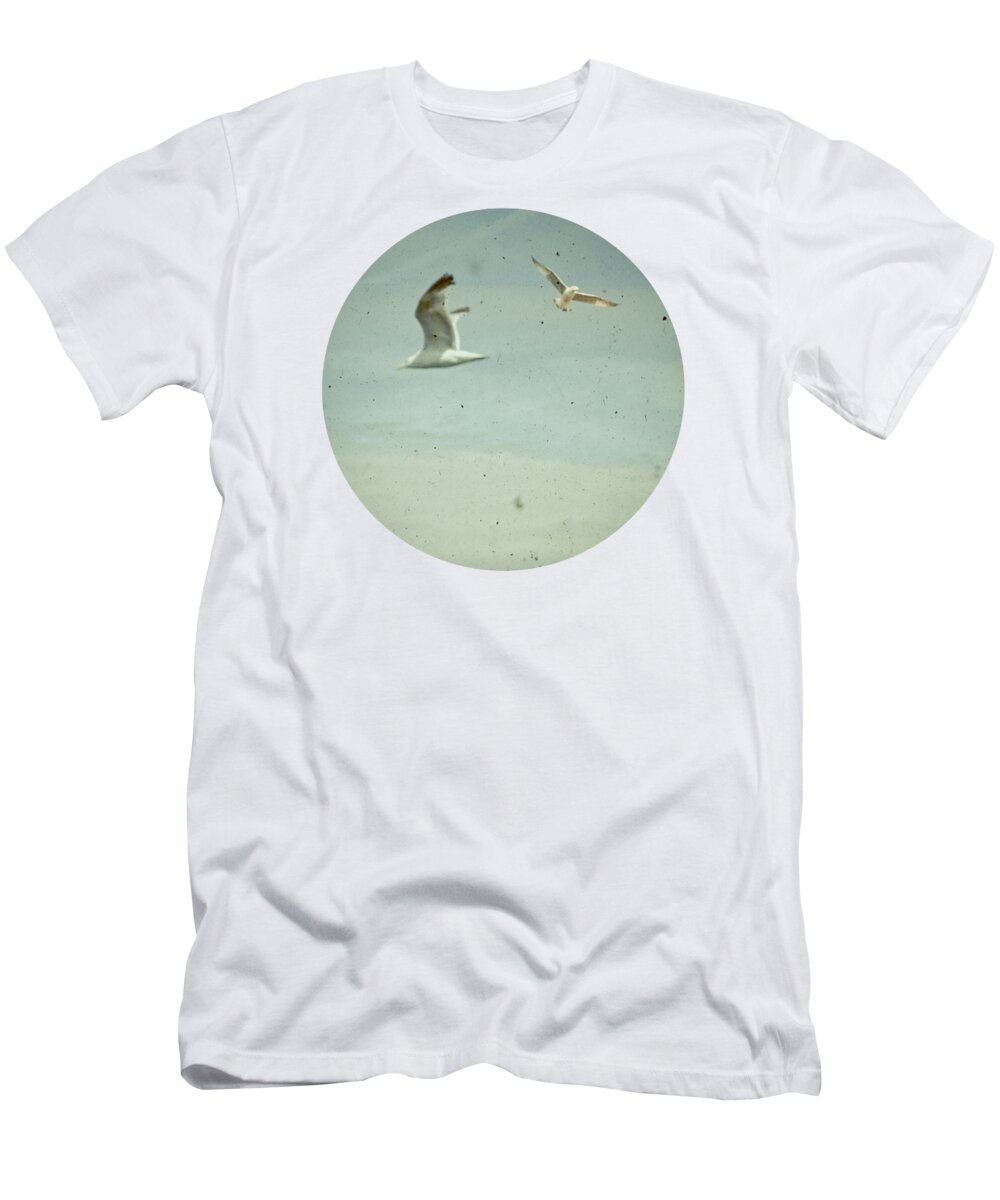 Birds T-Shirt featuring the photograph Gulls by Cassia Beck