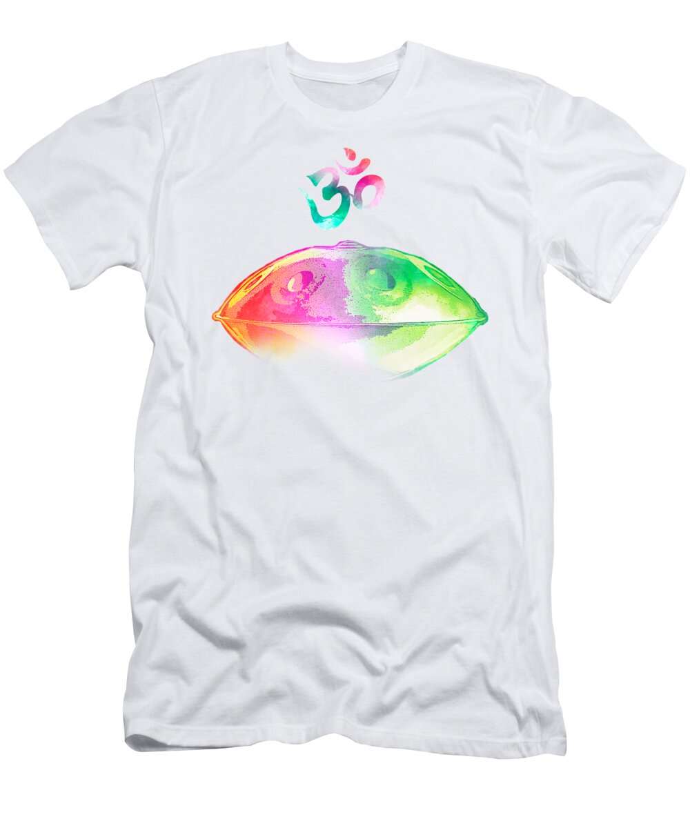 Handpan T-Shirt featuring the digital art Handpan OM by Alexa Szlavics