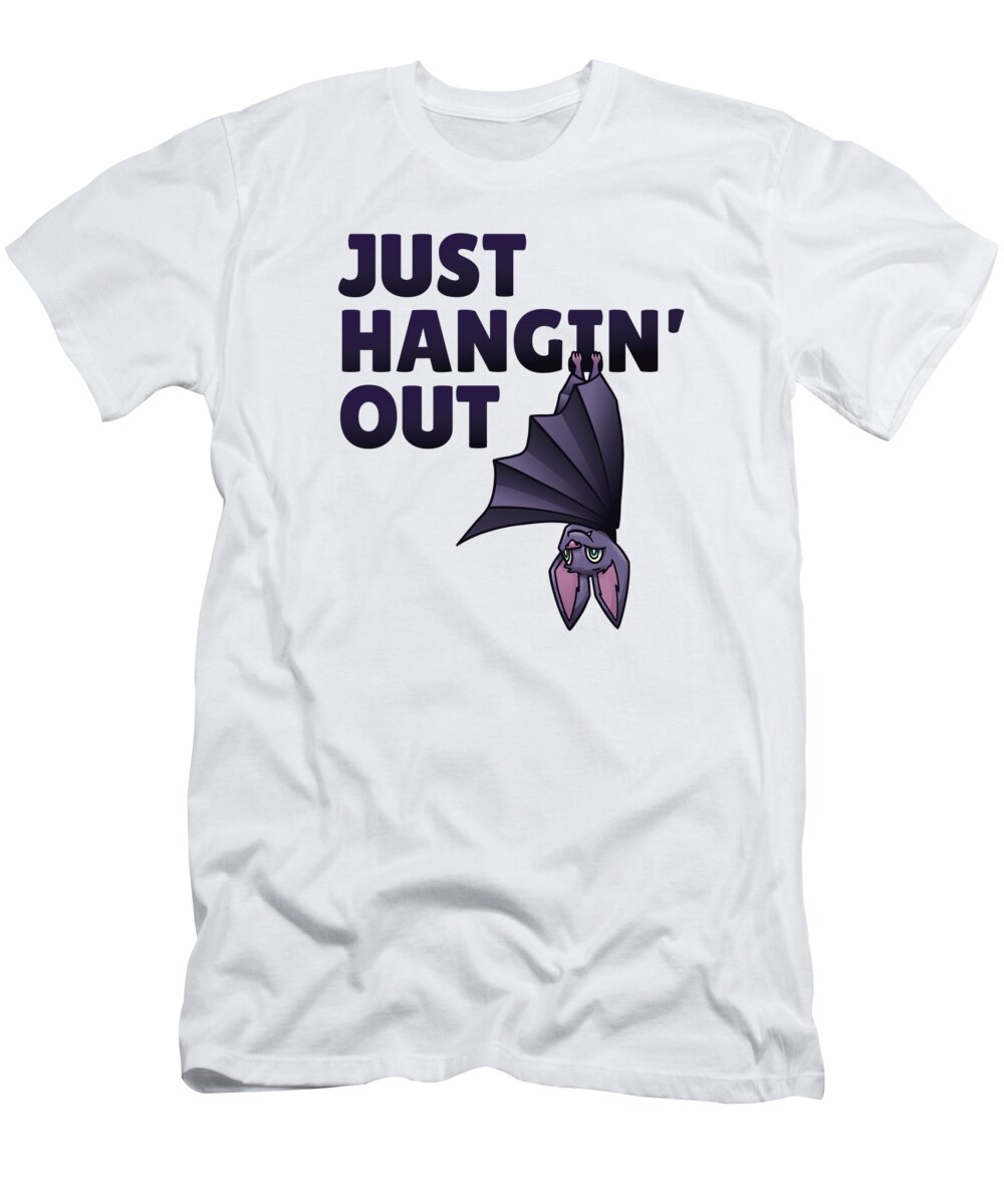 Bat T-Shirt featuring the digital art Hanging Bat by Me