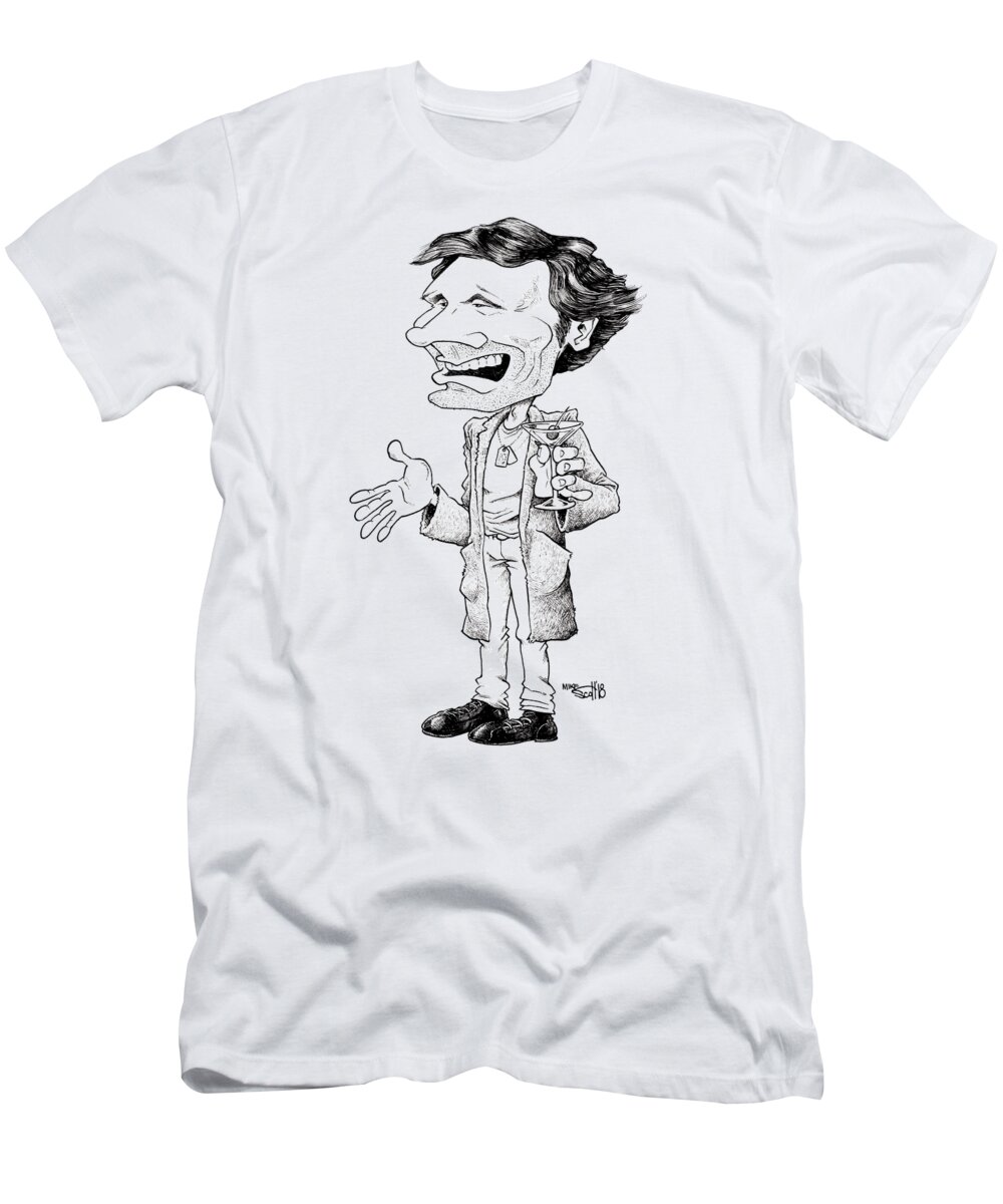 Caricature T-Shirt featuring the drawing Hawkeye Pierce by Mike Scott