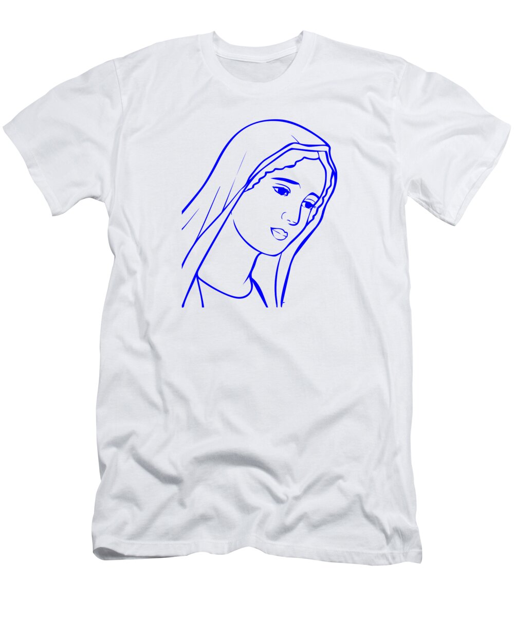 Head And Face Of The Blessed Virgin Mary Symbol T-Shirt featuring the digital art Head and Face of the Blessed Virgin Mary Symbol by Rose Santuci-Sofranko
