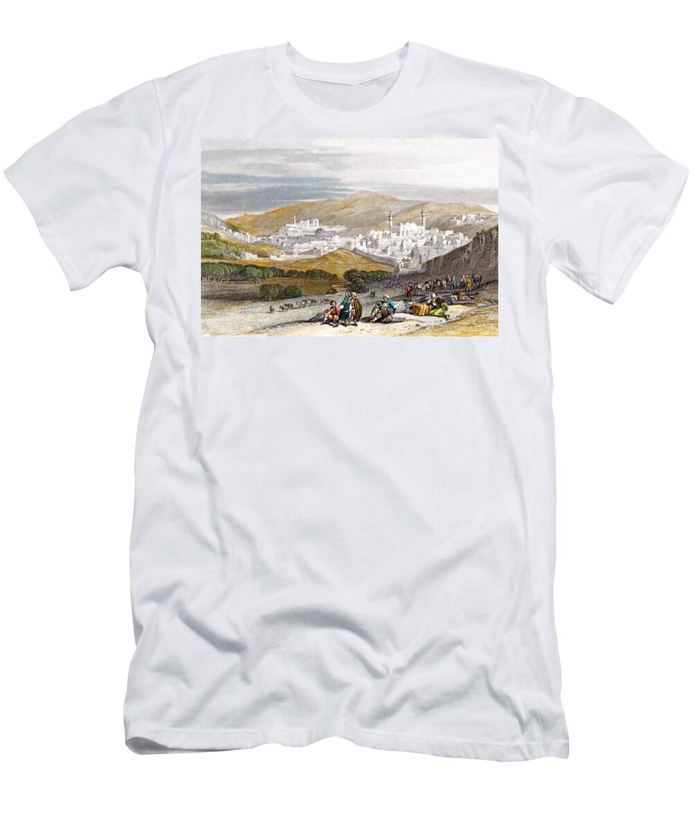 Hebron T-Shirt featuring the photograph Hebron City in 1835 by Munir Alawi