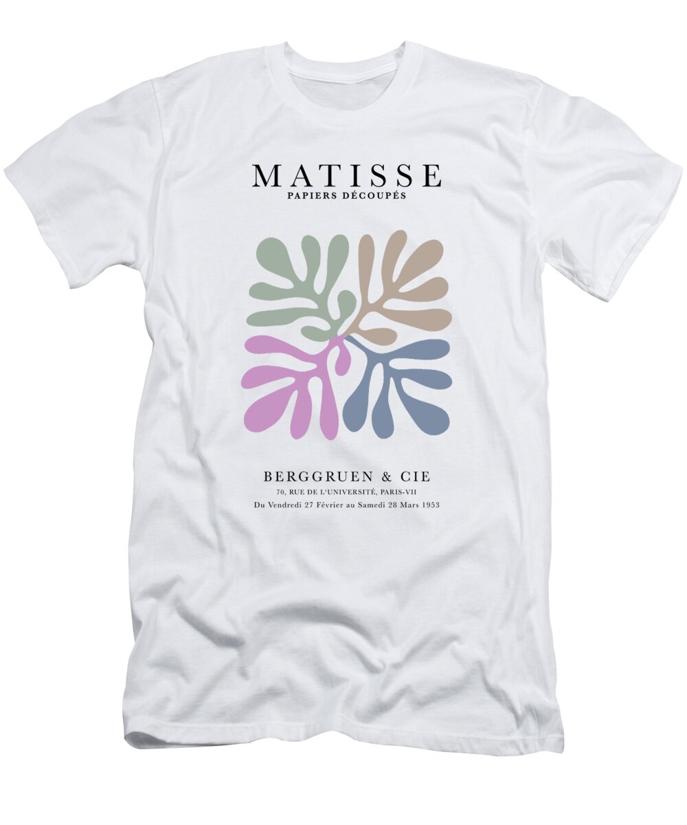 Henri Matisse T-Shirt featuring the digital art Henri Matisse Papiers Decoupes few pastel colors Art Exhibition by Re- Make-