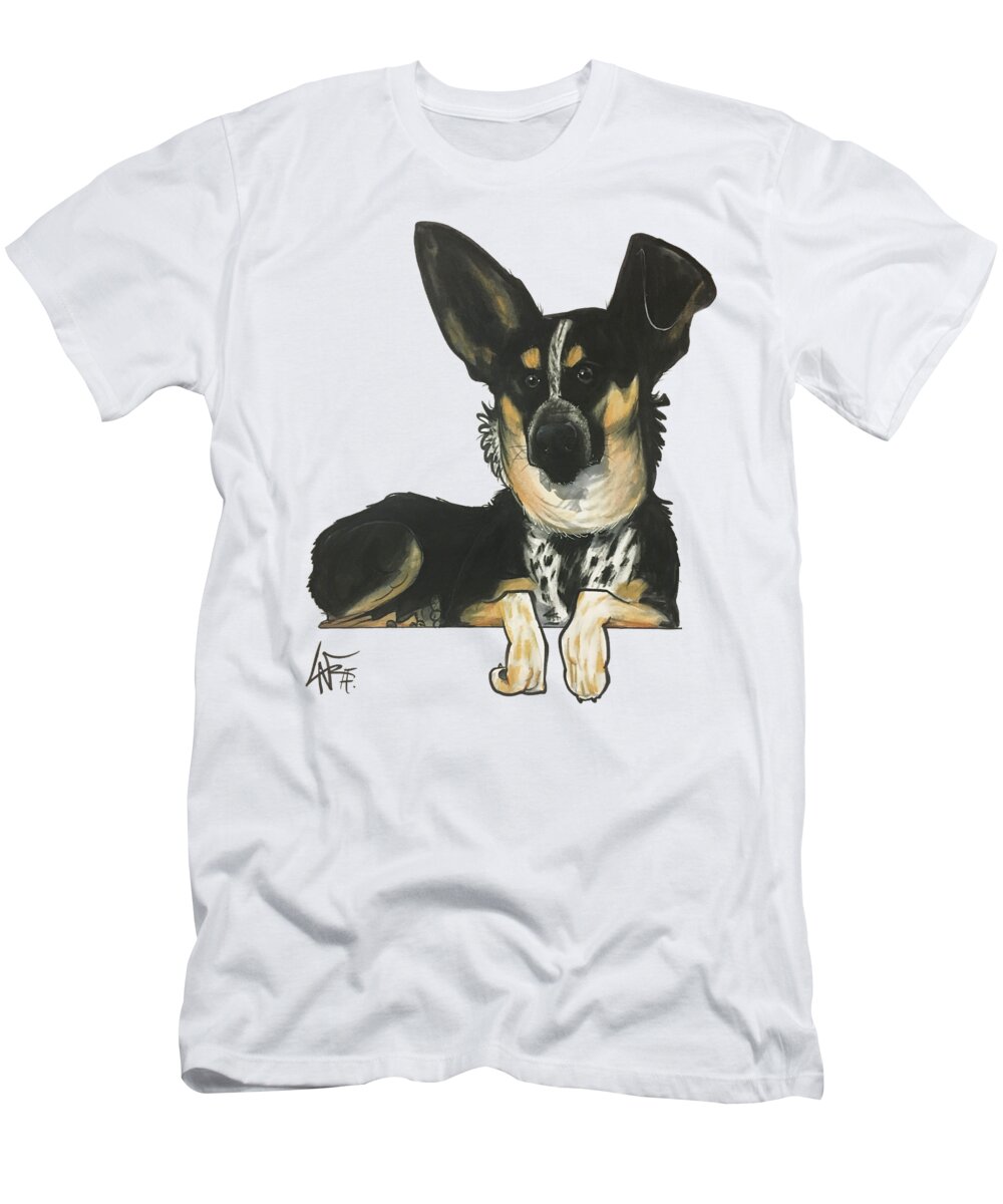 Dog T-Shirt featuring the drawing Herndon 5027 by Canine Caricatures By John LaFree