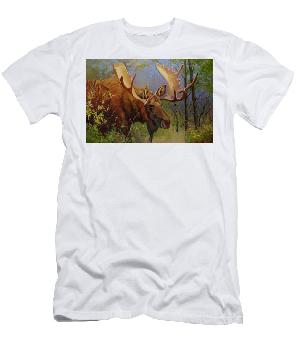 Nature T-Shirt featuring the painting High Country Sentinel by Carolyne Hawley
