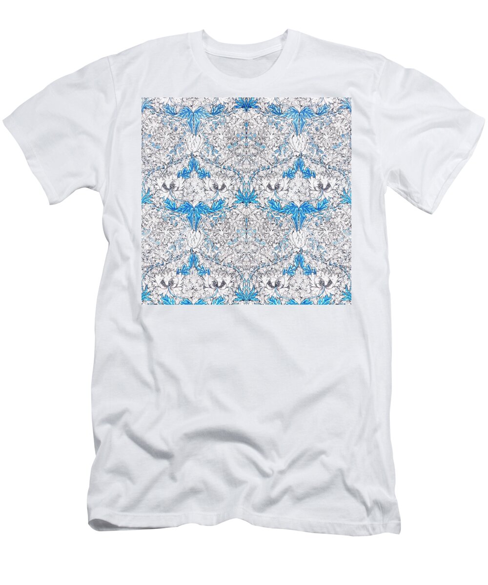 William Morris T-Shirt featuring the tapestry - textile Honeysuckle in Blue by William Morris