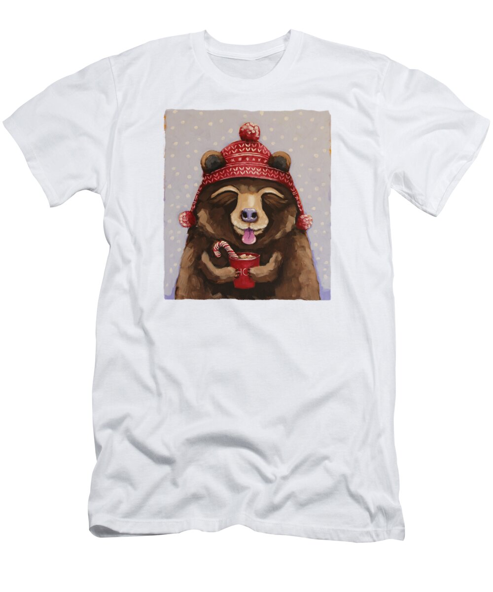 Bear Painting T-Shirt featuring the painting Hot Chocolate Bear by Lucia Stewart