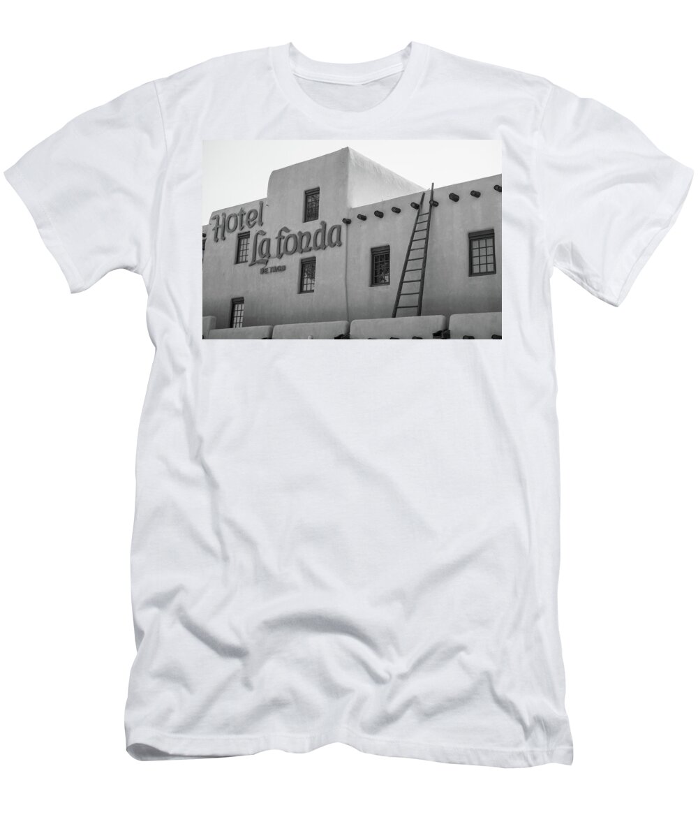 American Southwest T-Shirt featuring the photograph Hotel. La Finda and Ladder by John McGraw