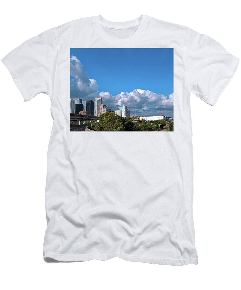 Clouds T-Shirt featuring the photograph Houston Skyline Southeast by Connie Fox