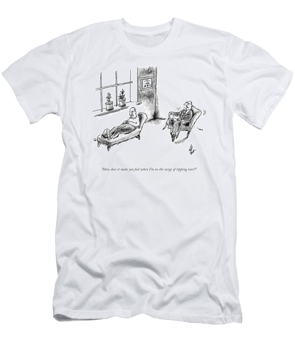 A24897 T-Shirt featuring the drawing How Does It Make You Feel? by Frank Cotham