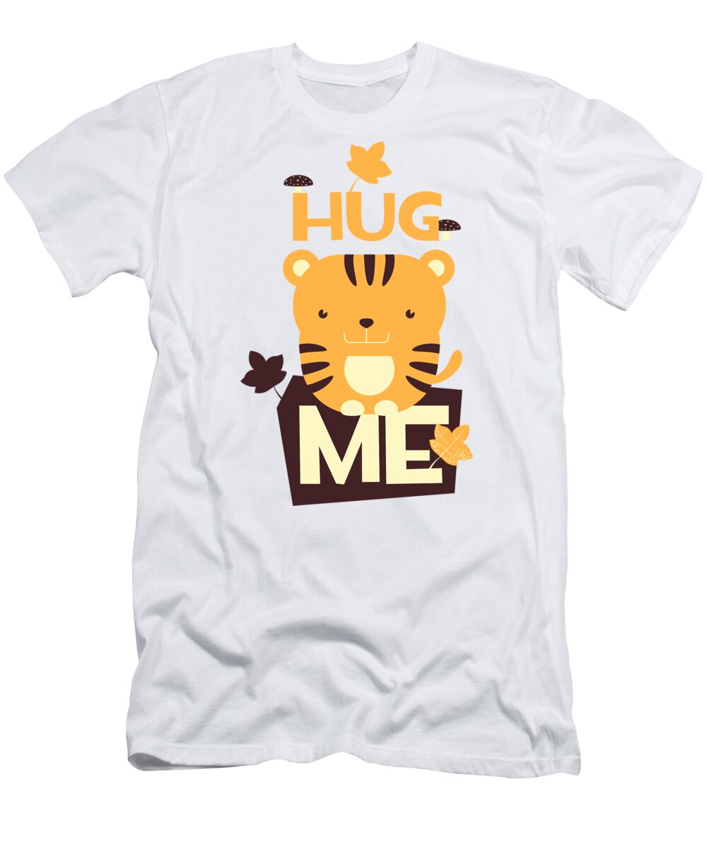 Leaf T-Shirt featuring the digital art Hug Me Tiger by Jacob Zelazny