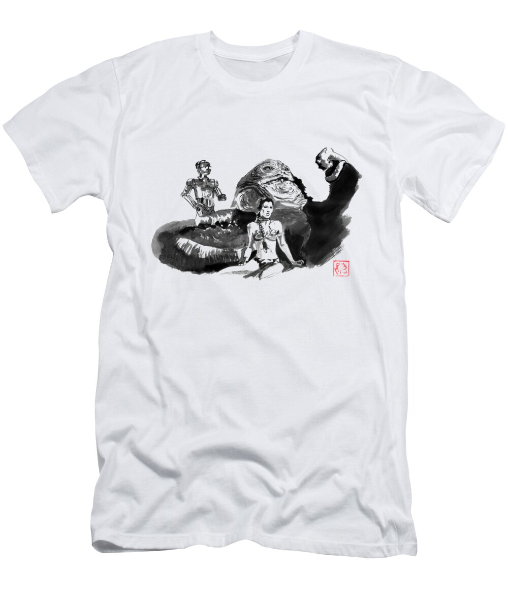 Sumie T-Shirt featuring the drawing Hutt Castle by Pechane Sumie