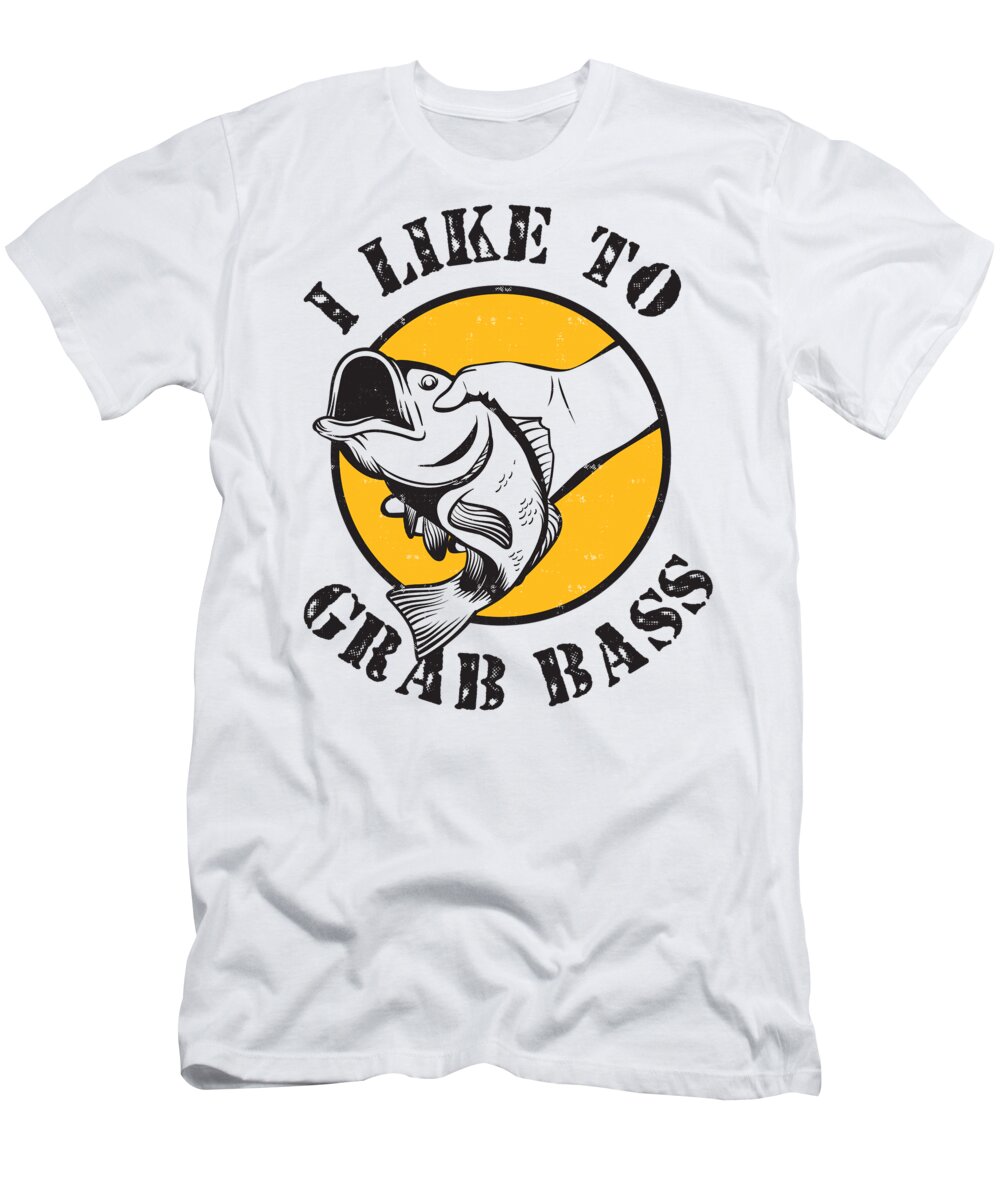 Fishing Puns T-Shirt featuring the digital art I Like To Grab Bass by Jacob Zelazny