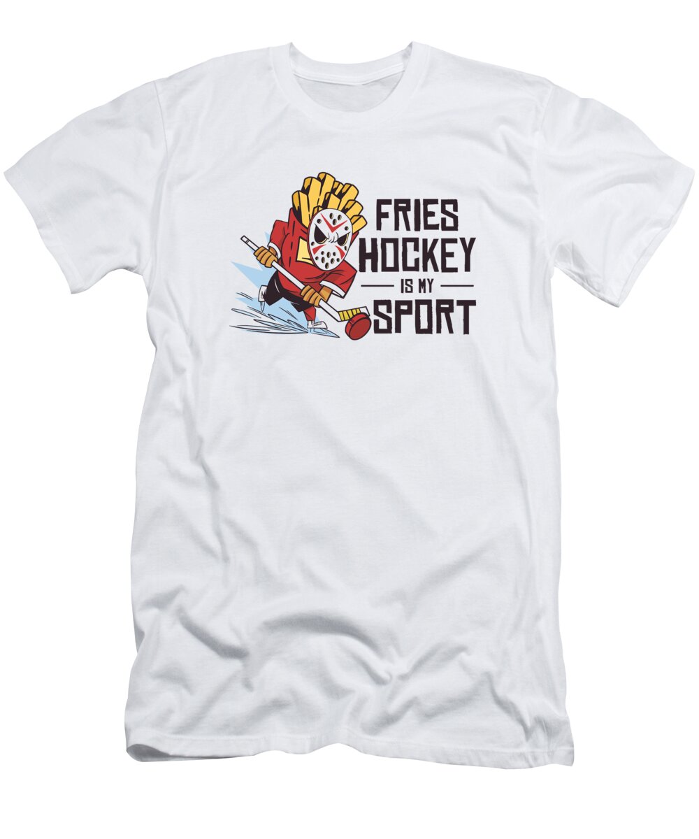 Ice T-Shirt featuring the digital art Ice Hockey Sporty Playing Fries Lover by Toms Tee Store