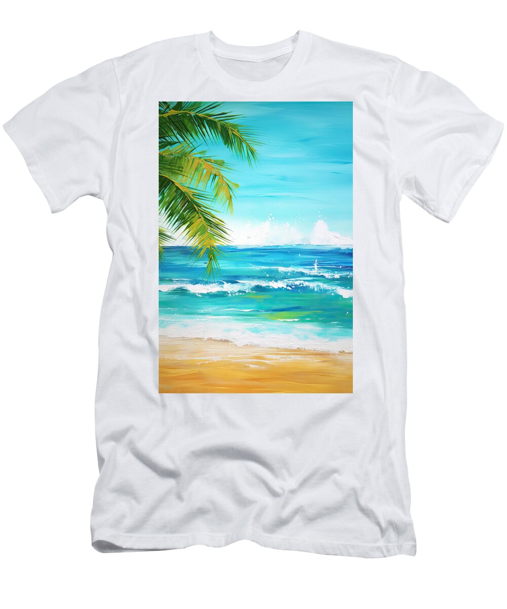 Seascapes Abstract T-Shirt featuring the painting Idyllic Place by Lourry Legarde