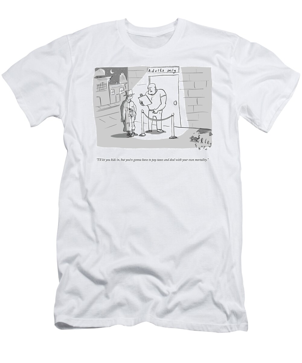 i'll Let You Kids In T-Shirt featuring the drawing I'll Let You In by Farley Katz