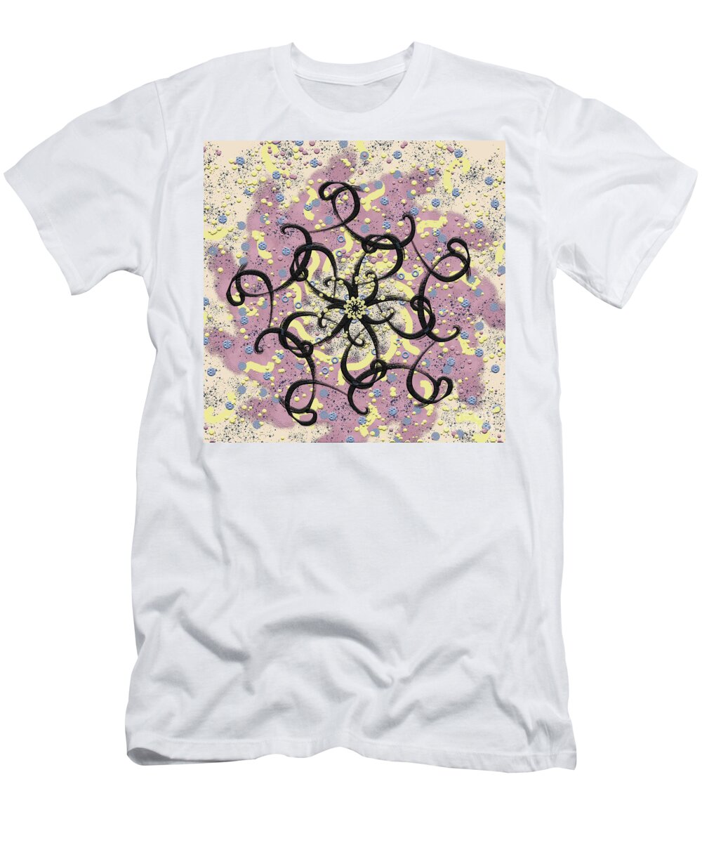 Flower T-Shirt featuring the digital art Improvisation 2281 by Bentley Davis