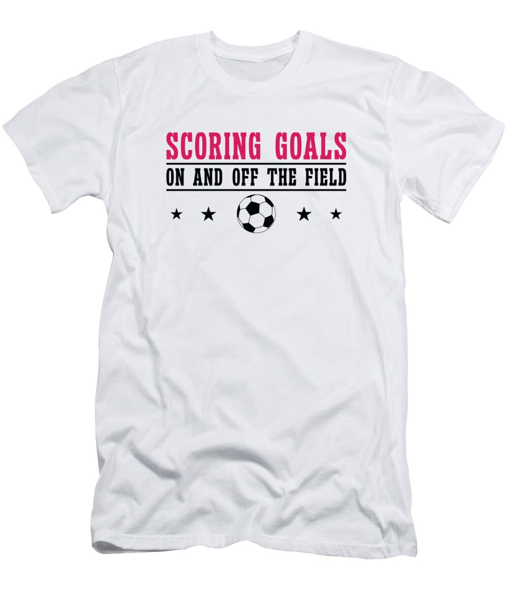 International Womens Day T-Shirt featuring the digital art International Womens Day Soccer Woman Power Goal by Toms Tee Store
