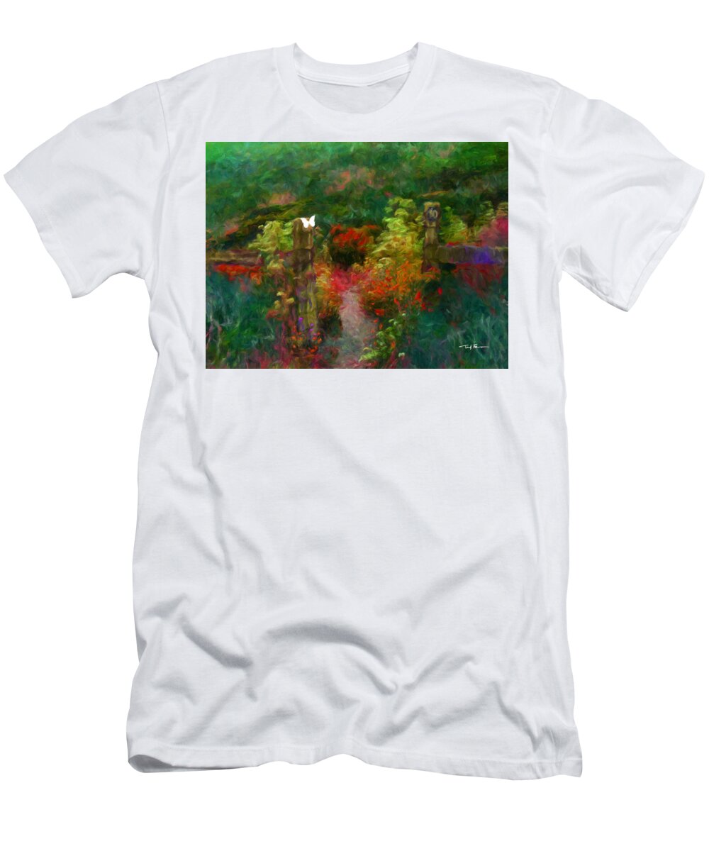  Landscape T-Shirt featuring the painting Invitation to Explore by Trask Ferrero