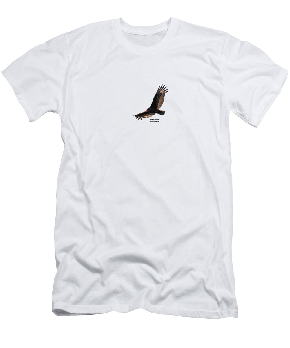 Turkey Vulture T-Shirt featuring the photograph Isolated Turkey Vulture With Name 2020-3 by Thomas Young