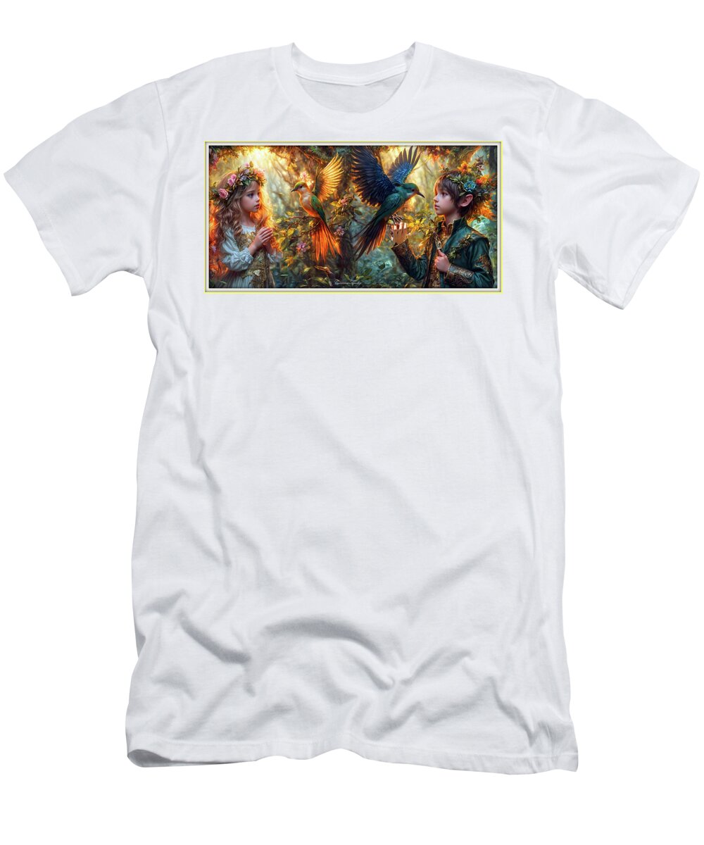 Birds T-Shirt featuring the digital art It Is The Prettiest Of Birds by Constance Lowery