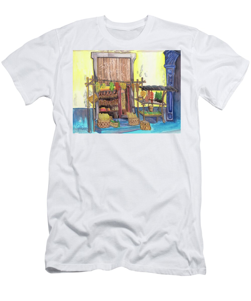 Art T-Shirt featuring the painting Italian Agritourism Market by The GYPSY